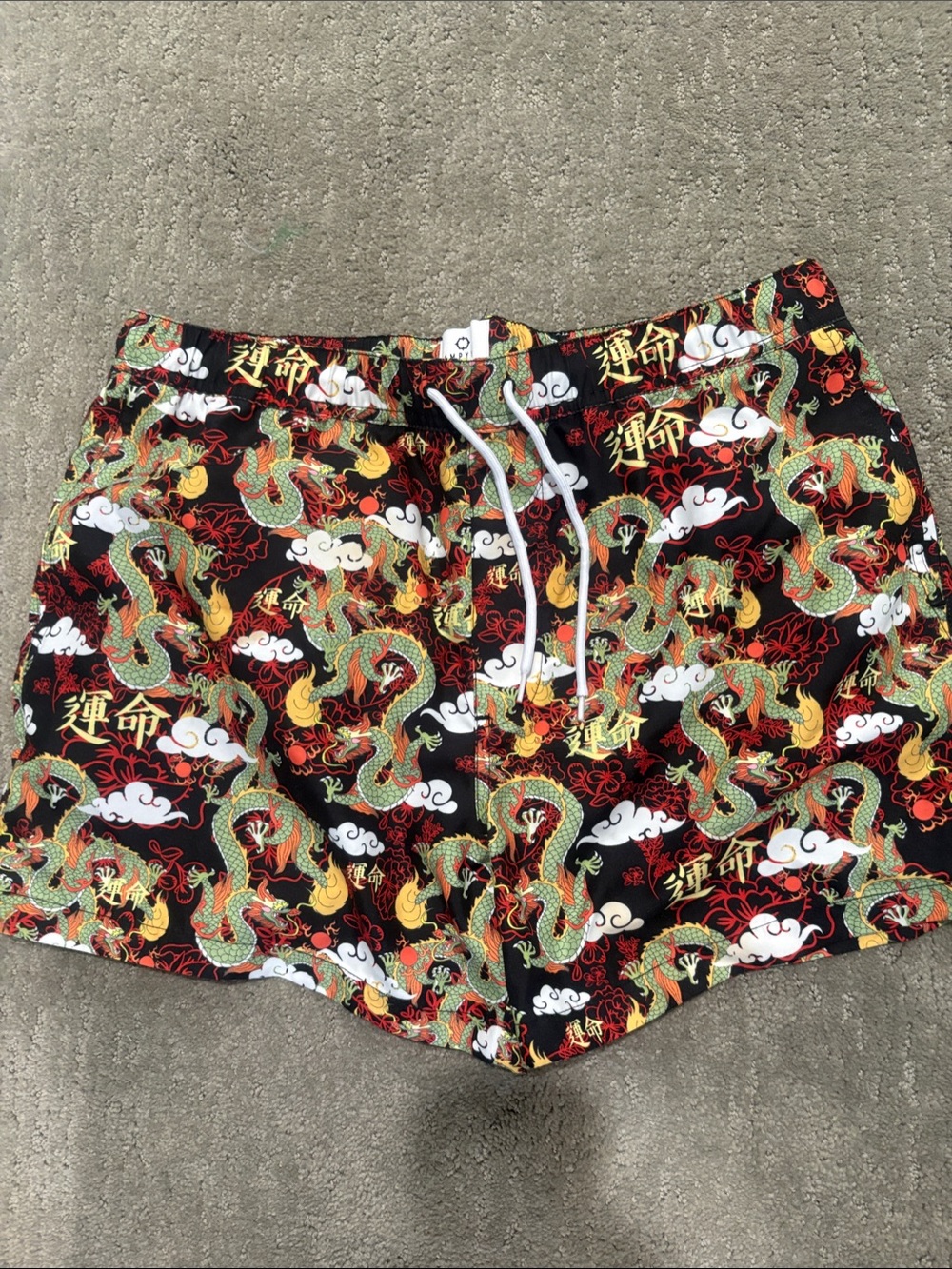 Empyre Men’s Black Dragon Print Swim Shorts
